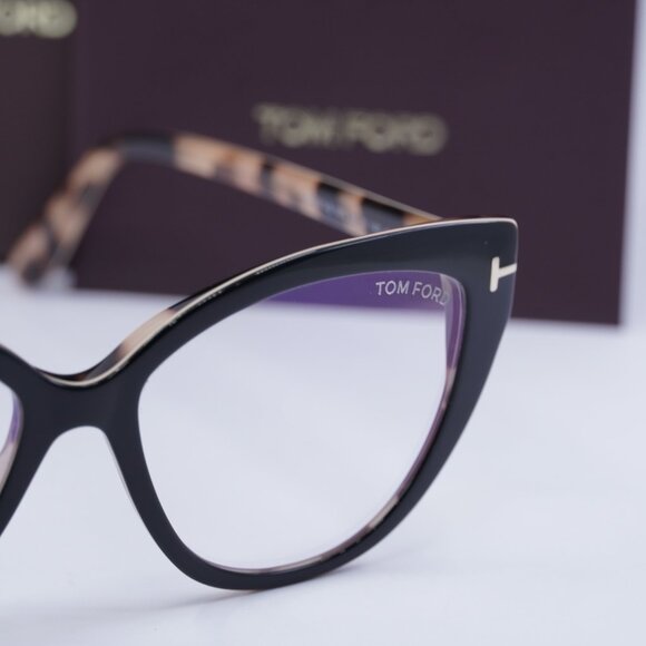Tom Ford FT5673-B 005 Cat Eye Eyeglasses 54mm - Black/Havana - Picture 7 of 9